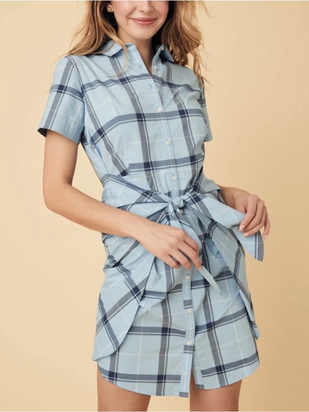 UntuckIt Caroline Dress Blue Plaid Size 16